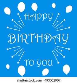 Happy birthday, greeting card, birthday greeting, holiday. Flat design, vector.