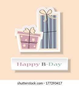 happy birthday greeting card, illustration vector format