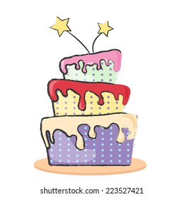 happy birthday greeting card, illustration vector format