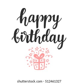 Happy Birthday. Greeting card, invitation, poster. Modern typography design elements, isolated on white. Vector illustration