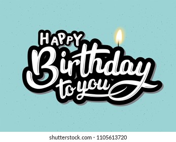 Happy Birthday greeting card with lettering design