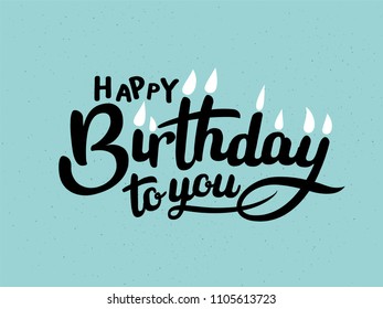 Happy Birthday greeting card with lettering design