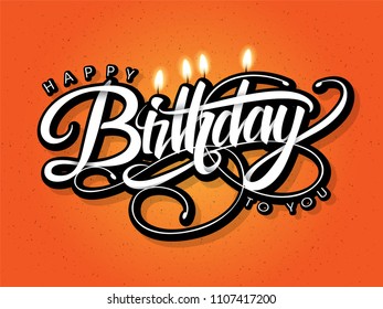 Happy Birthday greeting card with lettering design