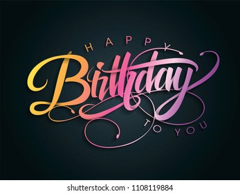 Happy Birthday greeting card with lettering design