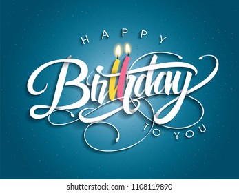 Happy Birthday greeting card with lettering design