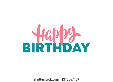 Happy Birthday greeting card with lettering design - Vector