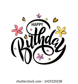 Happy Birthday greeting card with lettering design - Vector