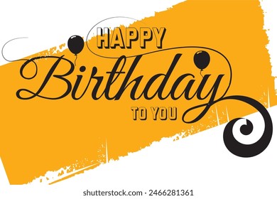 Tarjeta de felicitación de feliz cumpleaños con diseño de letras, formato de Vector