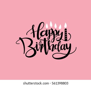 Happy Birthday greeting card with lettering design