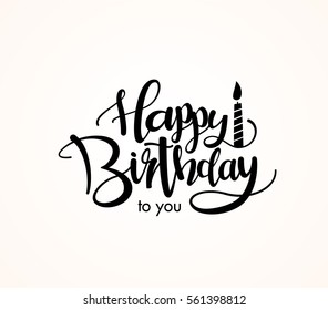 Happy Birthday greeting card with lettering design