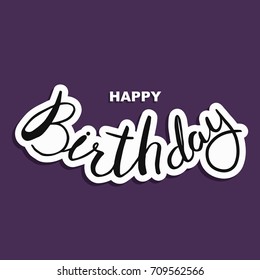 Happy Birthday greeting card with lettering design.