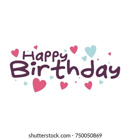 Happy Birthday greeting card with lettering design