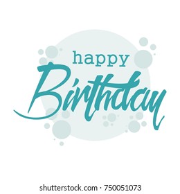 Happy Birthday Greeting Card Lettering Design Stock Vector (Royalty ...