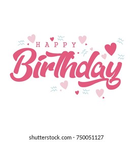 Happy Birthday greeting card with lettering design