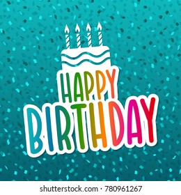 Happy Birthday greeting Card with lettering design.