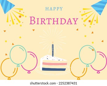 
Happy Birthday Greeting Card nice Cake 