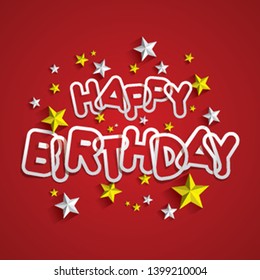 Happy Birthday Greeting Card On Background vector Illustration