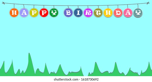 Happy Birthday Greeting Card On Background vector Illustration