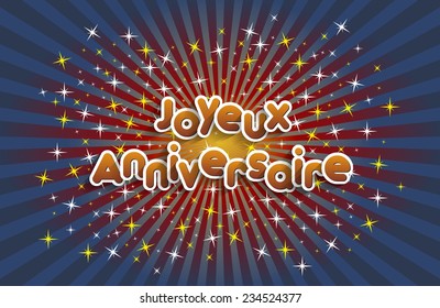 Happy Birthday Greeting Card On Stars Background vector Illustration
