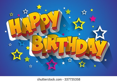 Happy Birthday Greeting Card On Background vector Illustration