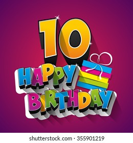 Happy Birthday Greeting Card On Background vector Illustration