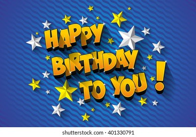 Happy Birthday Greeting Card On Background vector Illustration