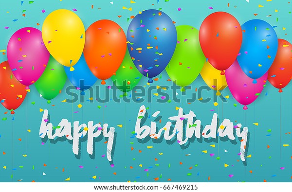 Happy Birthday Greeting Card On Background Stock Vector Royalty Free 667469215
