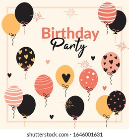 Happy birthday greeting card and party invitation templates, vector illustration.