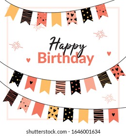 Happy birthday greeting card and party invitation templates, vector illustration.