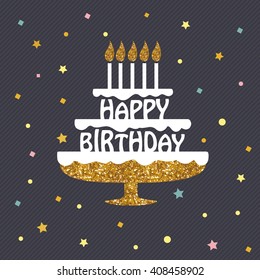 Happy Birthday greeting card, poster, placard. 