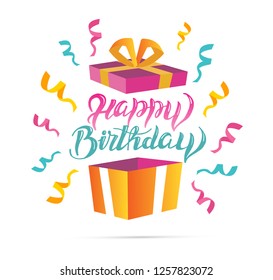 Happy birthday greeting card - template design banner