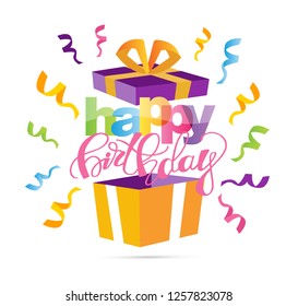 Happy birthday greeting card - template design banner