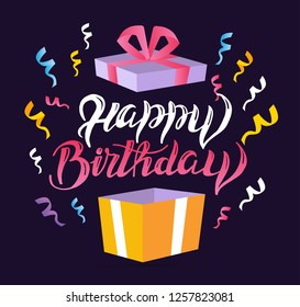 Happy birthday greeting card - template design banner