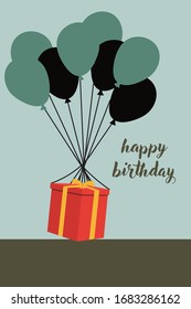 Happy Birthday Greeting Card Template Flat Vector