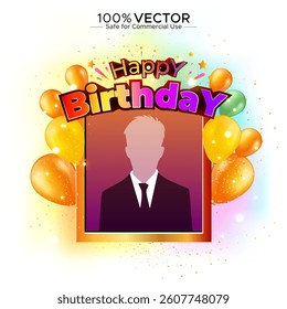Happy Birthday greeting card template design.