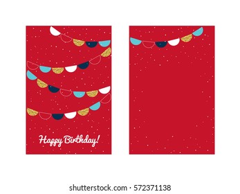 Happy birthday greeting card template. Place for your text