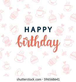 Happy Birthday greeting card template. Party invitation design