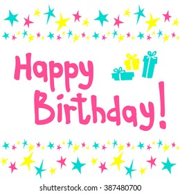 Happy Birthday Greeting Card Text Vector Stock Vector (Royalty Free ...