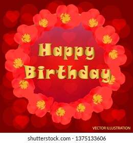 Happy birthday greeting card. Happy Birthday typography design for greeting cards and poster with confetti. Design template for birthday.