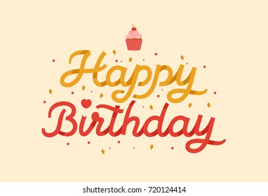 happy birthday greeting card typography vector illustration