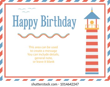 Happy Birthday greeting card . Vector illustration.