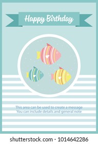Happy Birthday greeting card . Vector illustration.