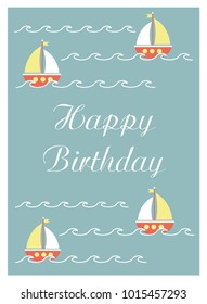 Happy Birthday greeting card . Vector illustration