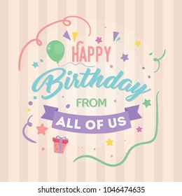 Happy birthday Greeting Card. Vector Illustration