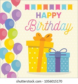 Happy birthday Greeting Card. Vector Illustration