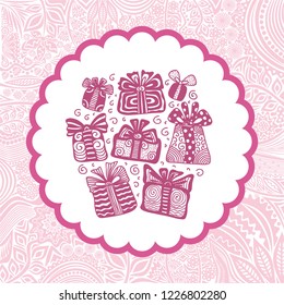 Happy birthday greeting card. Vector illustration