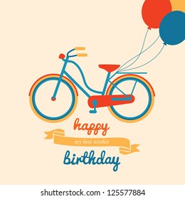 happy birthday greeting card. vector illustration