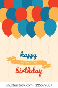 happy birthday greeting card. vector illustration