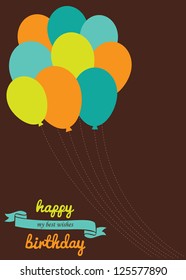 happy birthday greeting card. vector illustration