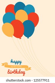 happy birthday greeting card. vector illustration